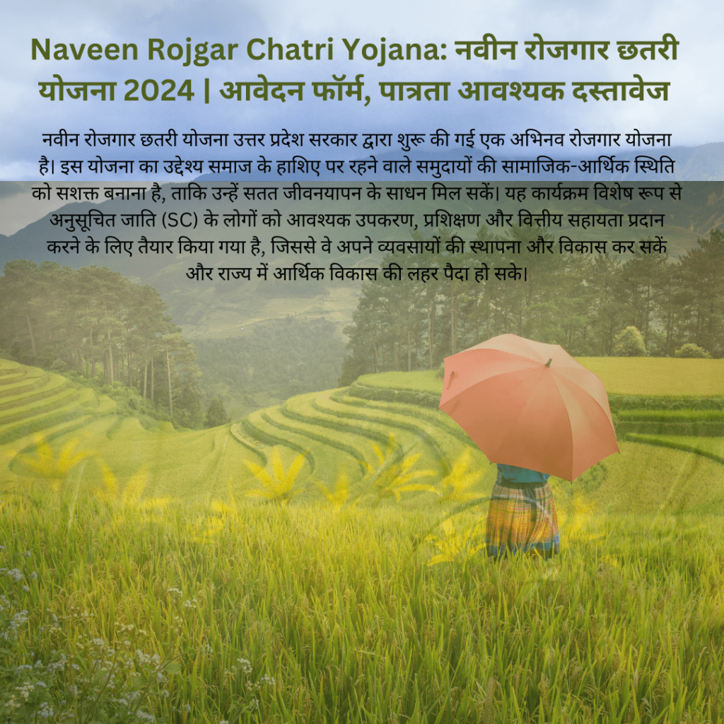 Naveen Rojgar Chatri Yojana: नवीन रोजगार छतरी योजना 2024 | आवेदन फॉर्म, पात्रता आवश्यक दस्तावेज